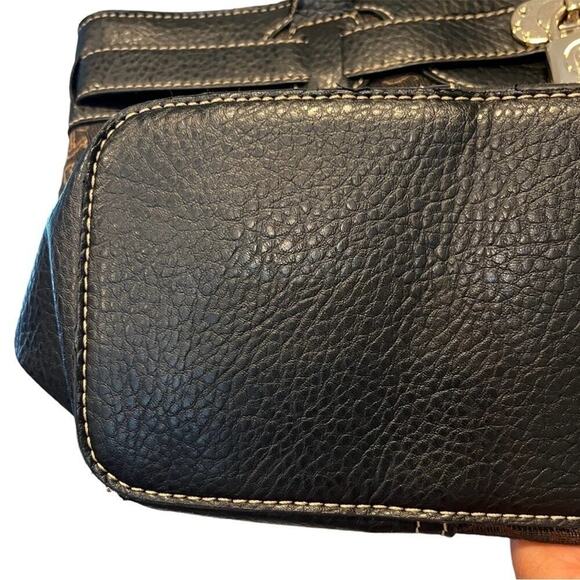 Etienne Aigner Handbag Shoulder Purse Signature Canvas Logo Leather Brown Gold - Picture 7 of 12